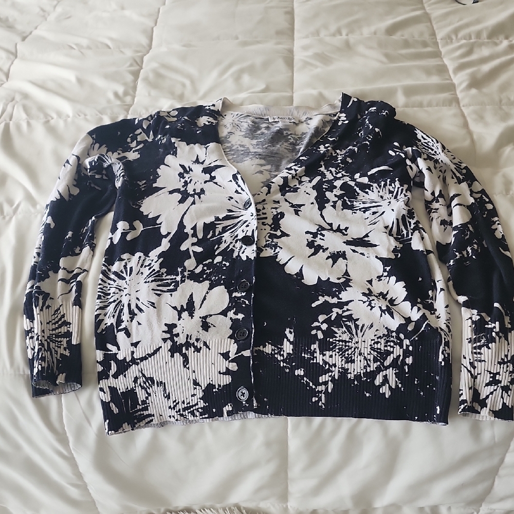 St. John's Bay Black and White Cardigan Sweater